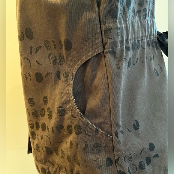 LODEN Khaki Abstract Print Hood Zip Front Jacket 3/4 Sleeve Artsy Layer Canada - Picture 10 of 16